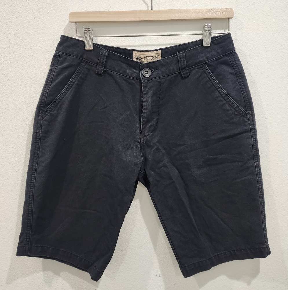VINTAGE BURBERRY LONDON NAVY BLUE CHINO SHORTS SIZE 31
